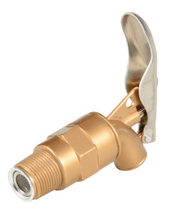 Vestil Brass Plated Zinc Manual Drum Faucet with Lockable Handle - 3/4 In. Bung