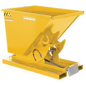 Vestil Steel Light Duty Self Dumping Hopper - 1/2 Cubic Yard 2000 lb - Yellow