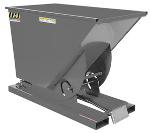 Vestil Steel Heavy Duty Self Dumping Hopper - 3/4 Cubic Yard 6000 lb - Battleship Gray