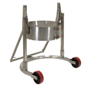 Vestil Stainless Steel Manual Drum Carrier/Rotator For Steel Drums - 55 Gallon 800 lb - Silver