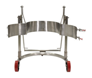 Vestil Stainless Steel Manual Drum Carrier/Rotator For Steel Drums - 55 Gallon 800 lb - Silver