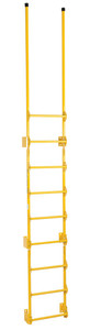 Vestil Steel Walk Through Dock Ladder - 9 Step 300 lb - Yellow