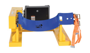 Vestil Steel DC Fork Truck Drum Carrier/Rotator For Steel Drums - 55 Gallon 1200 lb - Yellow
