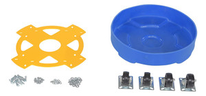 Vestil Polyethylene Heavy Duty Drum Dolly - 30 Gallon 19-3/4 In. x 19-3/4 In. x 8-5/8 In. 600 lb - Blue