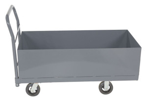 Vestil Steel Heavy Duty Deep Box Platform Truck - 24x48 12in Sides 2000 lb - Gray