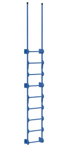 Vestil Steel Walk Through Dock Ladder - 9 Step 300 lb - Blue
