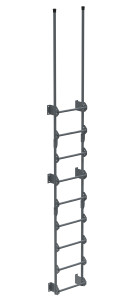 Vestil Steel Walk Through Dock Ladder - 9 Step 300 lb - Gray Semi Gloss