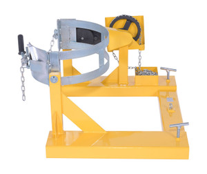 Vestil Steel Fork Truck Drum Carrier/Rotator For Steel Drums - 55 Gallon 1500 lb - Yellow