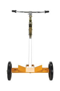 Vestil Steel Deluxe Tilt Back Drum Truck with Mold On Rubber Wheels - 1000 lb Gray / - Yellow