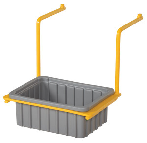 Vestil Plastic Drip Pan With Steel Holder For Drum Storage Racks Gray / - Yellow