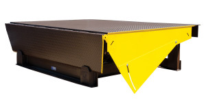 Vestil Steel Electric Hydraulic Dock Leveler - 86 In. W x 62 In. L x 24 In. D Pit Dimensions, 20000 lb - Brown/Yellow