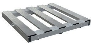 Vestil Aluminum Pallet Dolly with Pallet Top - 42 In. x 42 In. 4000 lb - Silver