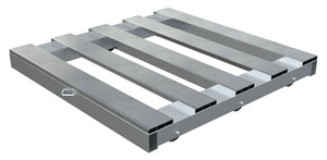 Vestil Aluminum Pallet Dolly with Pallet Top and Tilt - 42 In. x 42 In. 4000 lb - Silver