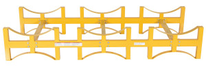 Vestil Steel Stackable Drum Rack - 3 Drum 55 Gallon 2400 lb - Yellow