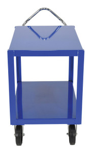 Vestil Steel - 24 In. x 36 In. Platform Ergo Handle Cart with Mold-On-Rubber Casters 2400 lb - Blue