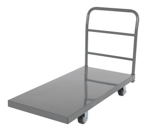 Vestil Steel Smooth Deck Platform Truck with - 4 In. x 2 In. Mold On Rubber Casters 2000 lb - Gray