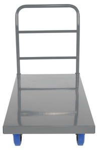 Vestil Steel Smooth Deck Platform Truck with - 8 In. x 2 In. Elastic Rubber Casters 45 In. x 45 In. x 39 In. 2500 lb Gray / - Blue