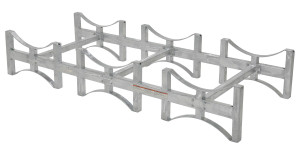 Vestil Galvanized Steel Stackable Drum Rack - 3 Drum 55 Gallon 2400 lb - Gray