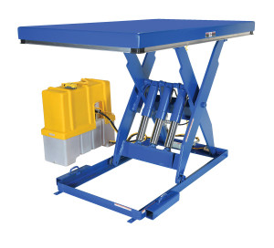 Vestil Steel Electric Hydraulic Lift Table - 56 In. Height 8000 lb - Blue