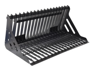 Vestil Steel Low Profile Skid Steer Rock Grader - 66 In. - Black