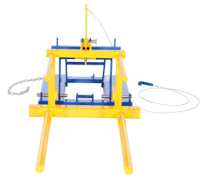 Vestil Steel Drum Positioner - 55 Gallon 74-3/4 In. x 32-1/2 In. x 32-3/8 In. 800 lb Blue / - Yellow