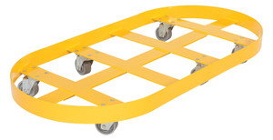 Vestil Steel Double Drum Dolly with Cast Iron Casters - 45 In. x 45 In. x 39 In. Two 55 Gallon 2000 lb - Yellow