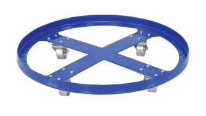 Vestil Steel Over Pack Drum Dolly - 28-3/8 In. x 28-3/8 In. x 5-5/8 In. 1200 lb - Blue
