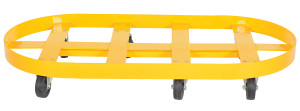 Vestil Steel Double Drum Dolly with Glass Filled Nylon Casters - 45 In. x 45 In. x 39 In. Two 55 Gallon 2000 lb - Yellow