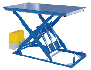 Vestil Steel Electric Hydraulic Lift Table - 82 In. Height 8000 lb - Blue