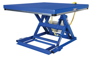 Vestil Steel Low Profile Electric Hydraulic Scissor Lift Table - 39 In. Height 3000 lb - Blue