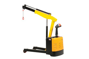 Vestil Steel Electric Powered Floor Crane - 2500 lb Retracted - Yellow