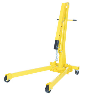 Vestil Steel Shop Crane Engine Hoist with Folding Legs - 2000 lb - Yellow