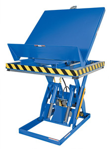 Vestil Steel Lift and End Tilt Scissor Table - 48 In. x 48 In. 4000 lb - Blue