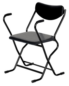 Vestil Steel Folding Arm Chair - 18 In. x 20-1/2 In. x 28 In. 220 lb - Black