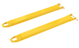 Vestil Steel Pin Style Fork Extensions - 4 In. x 54 In. 4000 lb - Yellow