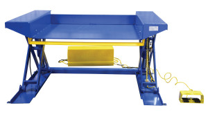 Vestil Steel Ground Lift Scissor Table - 52 In. x 50 In. 4000 lb - Blue