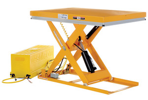 Vestil Steel Work Station Electric Hydraulic Scissor Table - 32 In. x 48 In. 1500 lb - Yellow