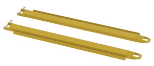 Vestil Steel Pin Style Fork Extensions with Load Rails - 4 In. X 84 In. 4,000 lb - Yellow