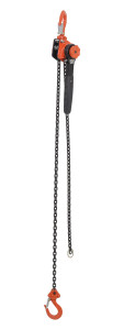 Vestil Steel Mighty Mini Lever Hoist - 5 Ft. Chain Length 1000 lb - Orange