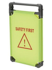 Vestil Polyester 3 Section Folding Fabric Barrier Alert - 69 In. Length - Yellow