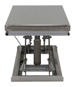 Vestil Partially Stainless Steel Work Station Electric Hydraulic Scissor Table - 40 In. x 48 In. 1500 lb - Yellow