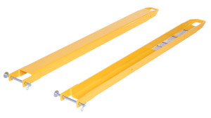 Vestil Steel Pin Style Fork Extensions - 4 In. x 63 In. 4000 lb - Yellow