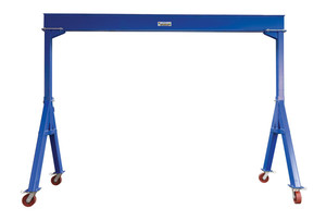 Vestil Steel Fixed Gantry Crane with Ductile Steel Locking Casters - 10 Ft. 10,000 lb - Blue
