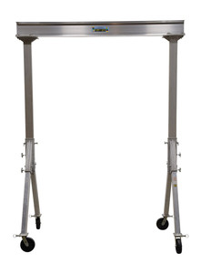 Vestil Aluminum Fixed Gantry Crane with Phenolic Locking Casters - 8 Ft. x 10 Ft. 4000 lb - Silver