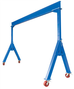 Vestil Steel Fixed Gantry Crane with Ductile Steel Locking Casters - 15 Ft. 10,000 lb - Blue