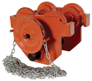 Vestil Steel Geared Eye Manual Trolley - 10000 lb - Orange