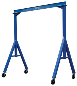 Vestil Steel Fixed Gantry Crane with Glass Filled Nylon Casters - 10 Ft. 2000 lb - Blue
