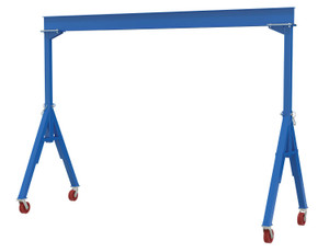 Vestil Steel Fixed Gantry Crane with V-Groove Ductile Steel Casters - 10 Ft. 8000 lb - Blue