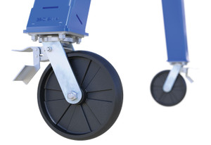 Vestil Steel Fixed Gantry Crane with Total Locking Glass Filled Nylon Casters - 10 Ft. 2000 lb - Blue