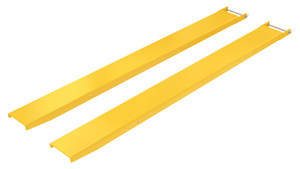 Vestil Steel Pin Style Fork Extensions - 8 In. x 90 In. 4,000 lb - Yellow